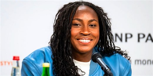 Coco Gauff teases her coach for sabotaging footage of training session with his 'butt' as she displays her strength with 245-pound lift