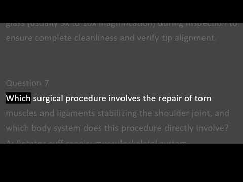 Chapter 3 Anatomy For Sterile Processing Technicians | Practice Exercise