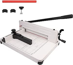 Yescom 12" Paper Cutter Heavy Duty 12 Inch Industrial Commercial Guillotine Paper Cutter 400 Sheet Large Capacity A4-12" Paper Cutter for Office, School, Picture Shop