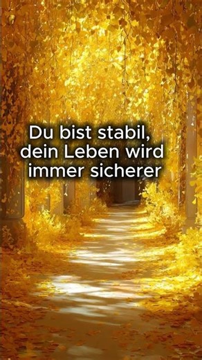 Du bist stabil, dein Leben wird immer sicherer
