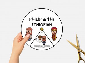 Philip and the Ethiopian, Printable Bible Lesson Coloring Wheel, Sunday School Craft, Kids Church Activity, Bible Story Spinning Wheel - Etsy