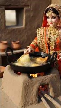 😳 Tiny Bride Making Crispy Samosa From Farm?! 🥟🔥 #shorts