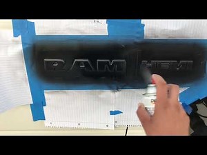 Painting emblems with duplicolor black custom wrap