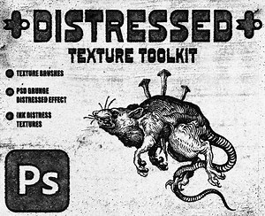 Distressed Texture Toolkit: Grunge Photoshop Brushes & Effects - Etsy