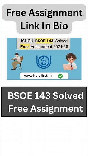 IGNOU BSOE 143 Solved Free Assignment 2024-25 #ignou #helpfirst