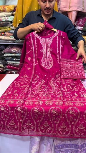 Price:5500/_ New 2026 summer collection hit design of lawn stuff 3piece with full embroidery on shirt with simple trouser and print dupatta Brand:RABI Collection Stuff :pure lawn Size and measurements: Small: 19 inches chest ,medium: 21 inches chest , large : 23 inches chest. Lenght :46 inches For order WhatsApp:03165775482 #03165775482 #rabicollection2 #shahidclothfancy #embroidery #onlineshopping