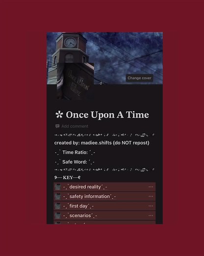 I made a #onceuponatime script! Request link in instabio! #shifttok #shiftingrealities #script #scripttemplate #scripttemplateshifting #desiredreality #shift #notion #notiontemplate #ouatshifting #ouatdr #onceuponatimeshifting #onceuponatimedr