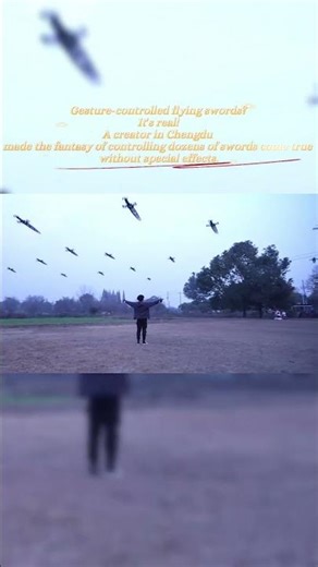 A creator made the fantasy of controlling dozens of swords come true without special effects.