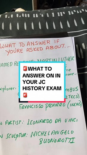 🚨WHAT TO ANSWER ON IN YOUR JC HISTORY EXAM🚨 #study #foryou #edutok #history #motivation #juniorcycle2024 #examseason #tips #predictions #historytime
