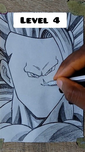 How to Draw Goku Ssj 3 Face in Different levels 👀 #shorts