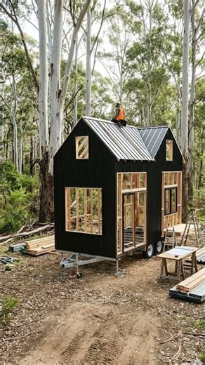 Off-Grid Solar Cabin Built From Scratch 🪵⚡ | Metal Roof & Cedar Wood Full Build #timelapse #drone