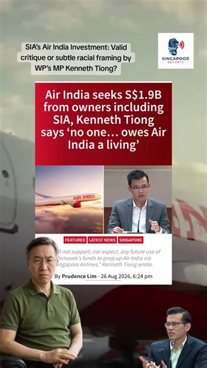 WP ​MP Kenneth Tiong raises valid points about keeping SIA accountable on its returns. But turning an overseas equity deal into a potentially r@c1st/identity issue shifts the focus away from actual numbers... . . . . . #airindia #singapore #sgviralnews #india #sgnews