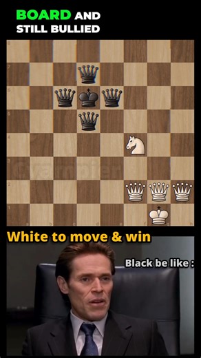 4 Queens vs A Knight | Chess tactics #shorts #chess