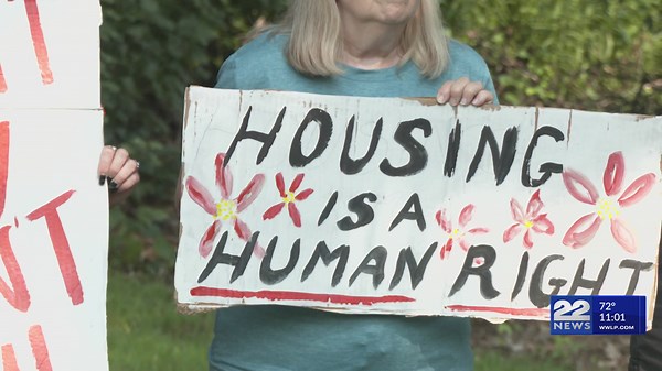 Easthampton tenants rally against absentee landlord over rent hikes, neglect