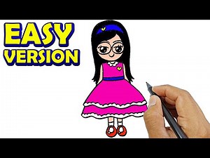 How to draw a girl with glasses for beginners simple step | Simple Drawing Tutorial For Beginners