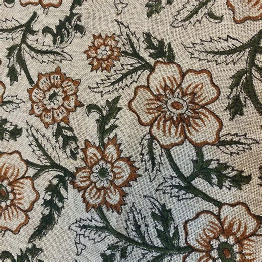 Handcrafted Indian Block Print Cotton Fabric: Boho Floral for Quilting, Home Decor, and Crafts. Fall Textile - Etsy