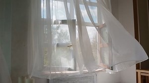 Open Window White Curtain Moving On Stock Footage Video (100% Royalty-free) 32335057 | Shutterstock