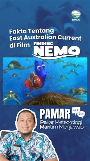 Direktorat Meteorologi Maritim BMKG on Instagram: "“Just keep swimming…” tapi tau nggak, Marlin sebenarnya numpang arus laut?🐠🌊 Di Finding Nemo, East Australian Current (EAC) digambarkan sebagai “jalan tol laut” menuju Sydney. Di episode PaMar kali ini, kita kupas fakta ilmiah di balik adegan ikonik tersebut. Mulai dari arah arus EAC sampai hitung-hitungan waktu tempuh Marlin di dunia nyata 👀 Apakah Marlin bisa sampai secepat di film? Tonton sampai habis, ya! Punya pertanyaan soal fenomena ma