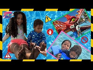 REGRAS DE SEGURANÇA NA PISCINA COM MARINA E LUCAS!!!