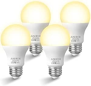 Wi-Fi LED Light Bulb, Smart Light Bulbs, Dimmable Smart Bulb, Voice Control Smart Bulb Compatible with Alexa, 60 Watt Equivalent, 2700K, E26, A19, No Hub Required 4 Pack (Only 2.4Ghz Wi-Fi)