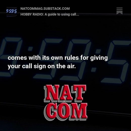 HOBBY RADIO: A guide to using call signs on the air without being annoying
