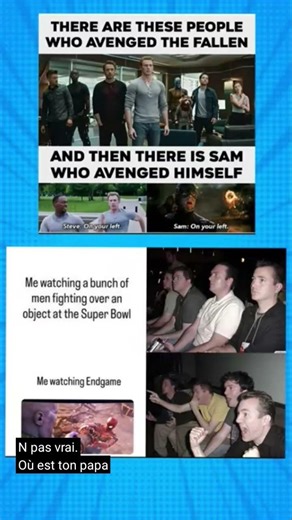 Avengers avenged the fallen.Sam avenged himself. On your left.#marvel #mcu #memes #avengers