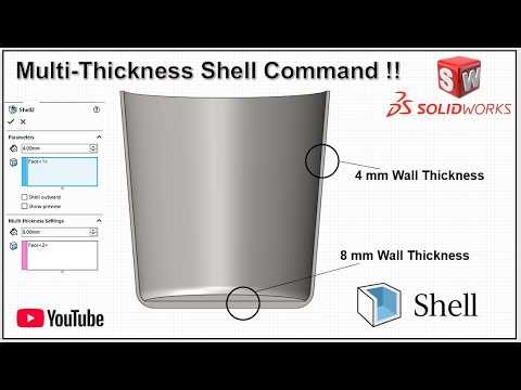 How to use Multi-Thickness Shell Command in SolidWorks ! | Step by Step Method.