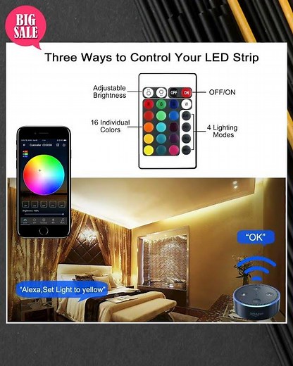 XERGY Led Strip Lights with Power Supply Color Changing 5050 RGB 150 LED's Rope Light Kit for Bed...