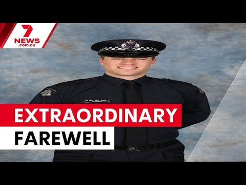 Police officer Vadim De Waart-Hottart farewelled as a superhero | 7NEWS