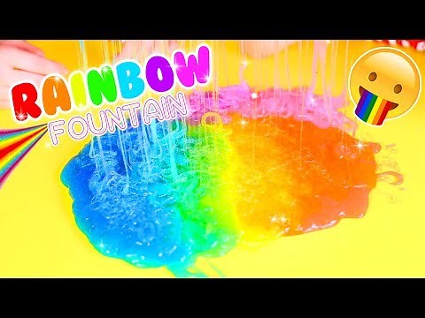 SLIME RAINBOW FOUNTAIN CHALLENGE | who can make the best rainbow fountain | Slimeatory #97