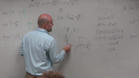 Evaluate the inverse trig function within a composition