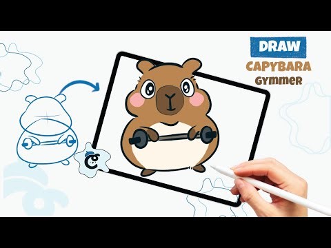 How to Draw Capybara Gymmer (Step-by-step)