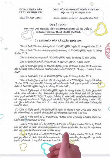 👉 Thông báo ! Đã có quyết định 1/500 của dự án đại học quốc tế Vinhomes Hóc Môn ! #vinhomeshocmon #batdongsanvinhomes #hocmon #xuanthoison #vinhomes