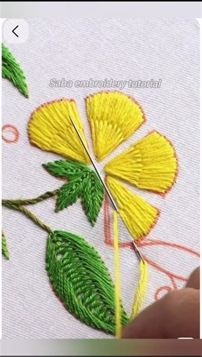 yellow thread embroidery design apni kurti per banaen Pyara Sa design#trending#short feed #views