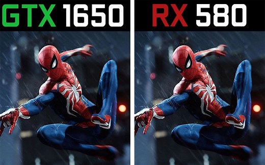 GTX 1650 4G（GDDR6）vs RX 580 4G（即2304SP） 显卡对比（1080P分辨率测试，CPU为R5 5600X）