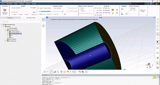 fluent meshing 对圆柱体中心进行boi加密并生成六面体核心网格
