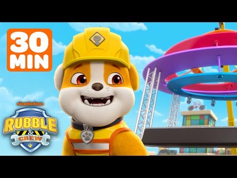 30 Minutes of Rubble's BEST Rescues & Builds! w/ PAW Patrol | Rubble & Crew