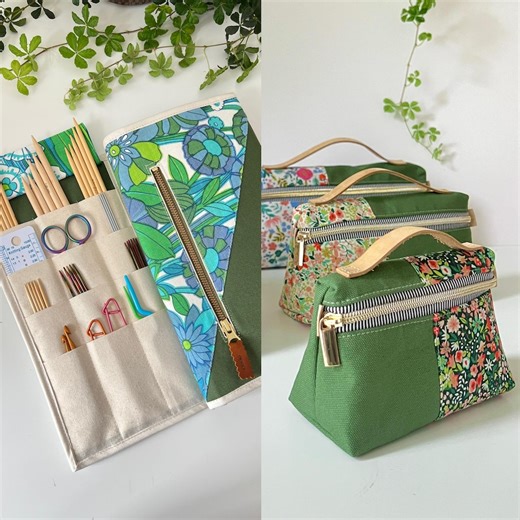 Knitting Needle Case Measure-and-cut Sewing Tutorial, 2 Sizes + Extra Zipper Pocket and Oslo Pouch Printable Patterns + Tutorial in 4 Sizes. - Etsy Australia