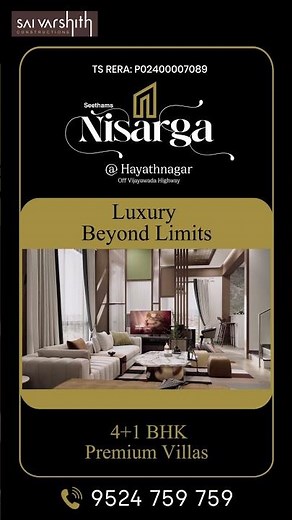 Experience top-tier living at Seethams Nisarga