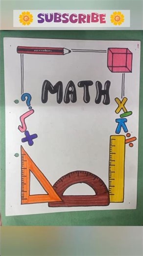mathematics project front page design|diy for school #school #drawing #handmade
