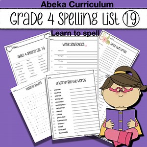 Abeka Spelling Vocabulary & Poetry 4 - 5th Edition - Spelling List 19 Practice