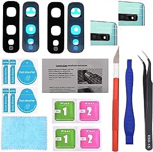 2 x PHONSUN Back Camera Glass Replacement with Adhesive for Samsung Galaxy S10e G970 with Camera Lens Protector Film Tool Kit and Instruction