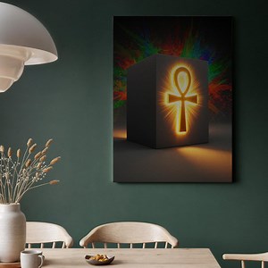 Ankh Symbol Framed Canvas, Mystical Egyptian Wall Art, Glowing Life Key Artwork, Spiritual Decor of Ancient Sacred Symbol for Home & Office - Etsy