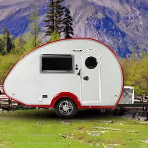 [Hot Item] Fiberglass Light Weight Small Tiny Camper Teardrop Caravan Travel Trailer Offroad Camper