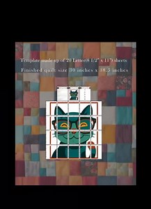 Cat With Glasses Quilt Pattern: Modern Patchwork Design (PDF Digital) - Etsy UK