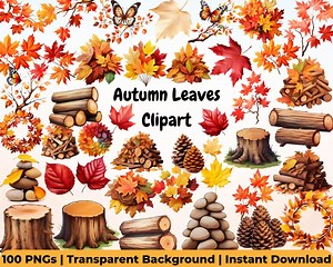 Autumn Leaves Clipart, Fall Clipart, Seasonal Decor Clipart, Leaf PNG Fall, Fall Leaves, Thanksgiving Clipart, Fall Decor, Leaves Clipart - Etsy
