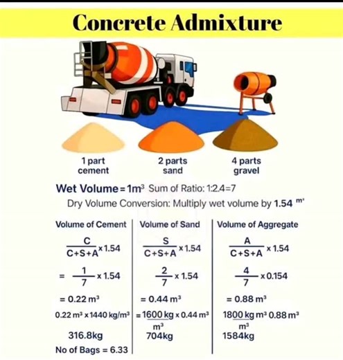 Concrete Quantity Calculation . . . . #concrete #quantity #calculations #aggregate #cement | Around Civil