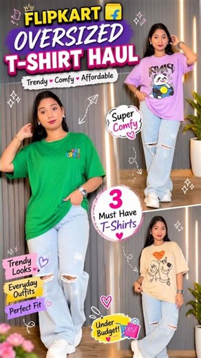 Oversized T-shirt Haul Under ₹300/- #explore #unboxing #meeshohaul #haulvideo