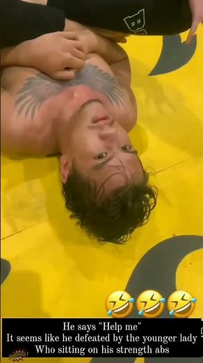 Enjoying victory on top of a guy 😇