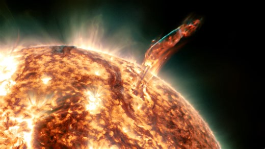 A Solar Eruption from SDO (APOD: 2026 Jan 13) Video Credit: NASA, SDO, AIA, Helioviewer; Processing & Text: Ogetay Kayali (MTU) https://apod.nasa.gov/apod/ap260113.html Explanation: What just leapt from the Sun? A towering structure of solar plasma suddenly rose from the Sun's surface and unfurled into space -- a structure so large that many Earths would easily fit within it-- marking the onset of a dramatic Coronal Mass Ejection (CME). The event was captured in striking detail in late 2024 by N